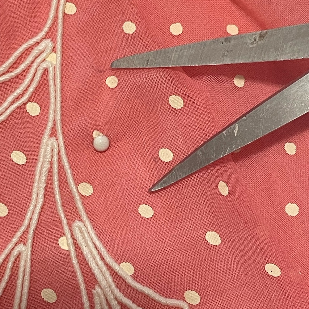 NOS 1950’s Vintage maxi Embroidered polka dot Prom Dress - Picture 8 of 9